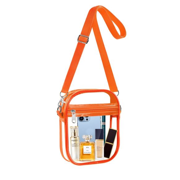 Clear Crossbody Purse Bag, Clear Bag Stadium Aroved With Front Pocket :O - Picture 1 of 7